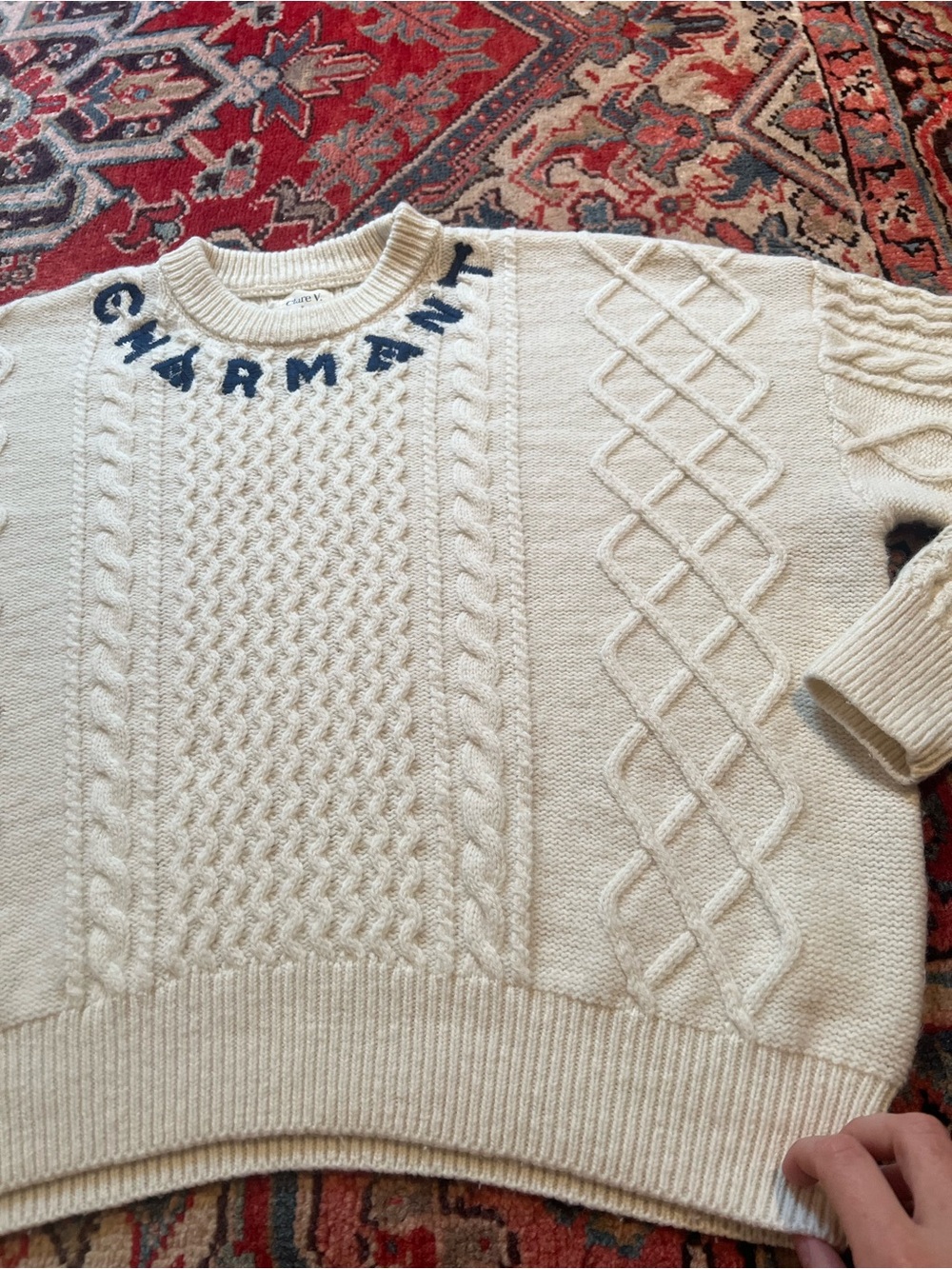 Clare V x Monoprix Fisherman Knit Charmant Sweater— Womens Large - Picture 5 of 10